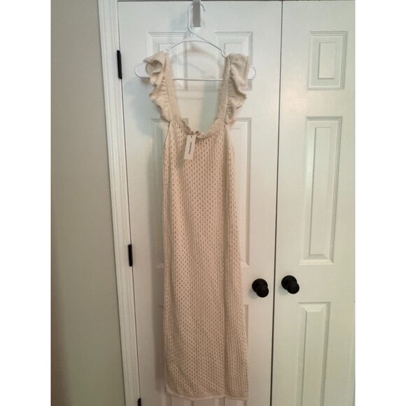 Franchesca's Bess Ruffle Strap Crochet Midi Dress in Cream - Size M - Picture 3 of 8